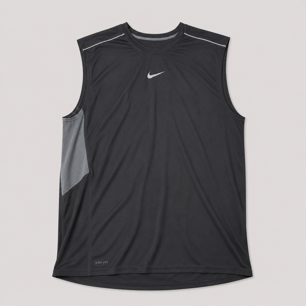 Nike Dri-FIT Mens Large Black Sleeveless Athletic Shirt Mesh Running Training